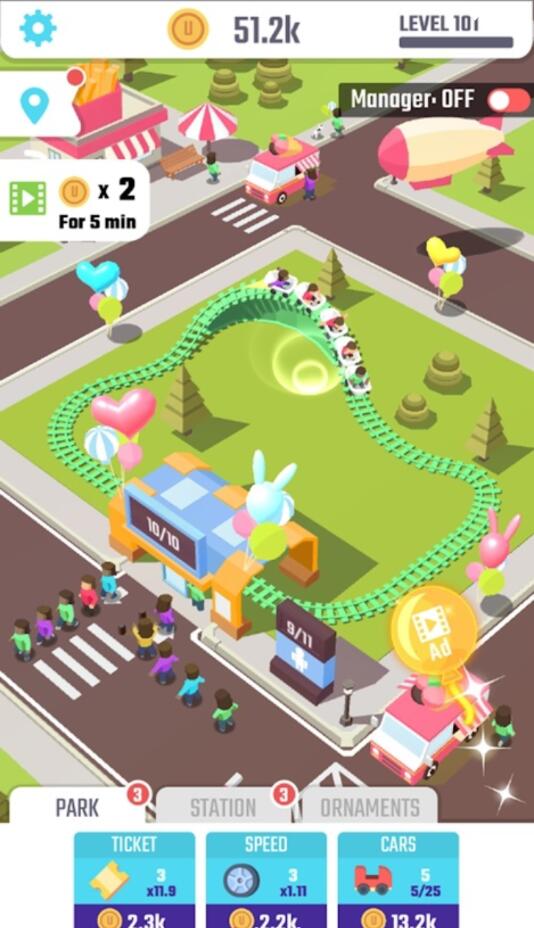 闲置过山车无限金币版 闲置过山车无限金币版